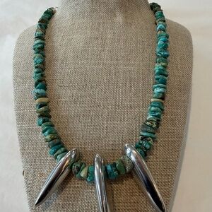 Richard Lindsay Turquoise and Sterling Silver Necklace
